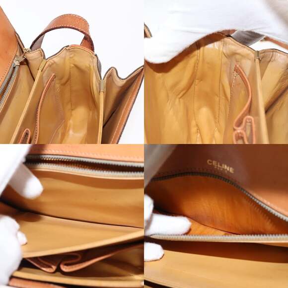 CELINE Macadam Canvas Horse Carriage Shoulder Bag Pvc Brown Gold - Picture 12 of 13